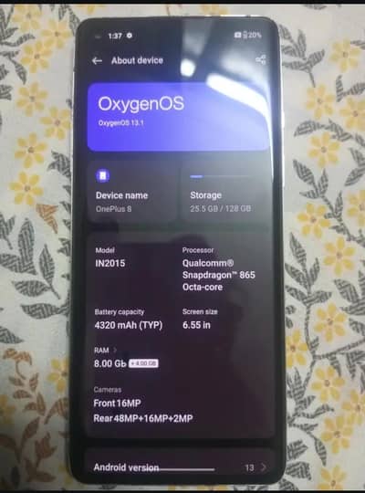 One Plus 8 dual globle
