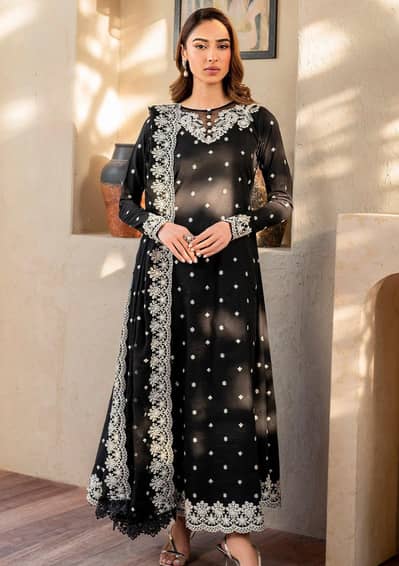black beautiful embroided dress
