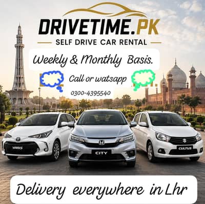 Rent a car without  driver/ Car rental/ self drive/Yaris,City, Alto,