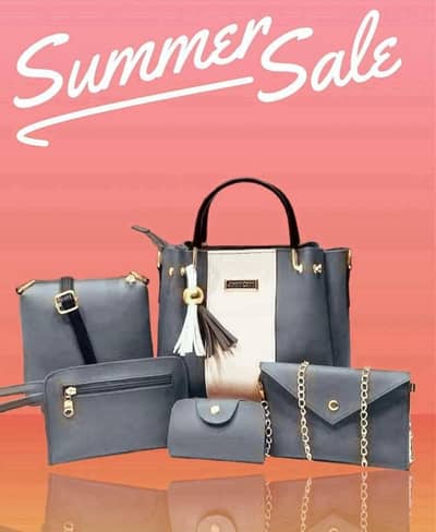 5Pcs Stylish Ladies Handbag Set – Trendy & High Quality Free Delivery