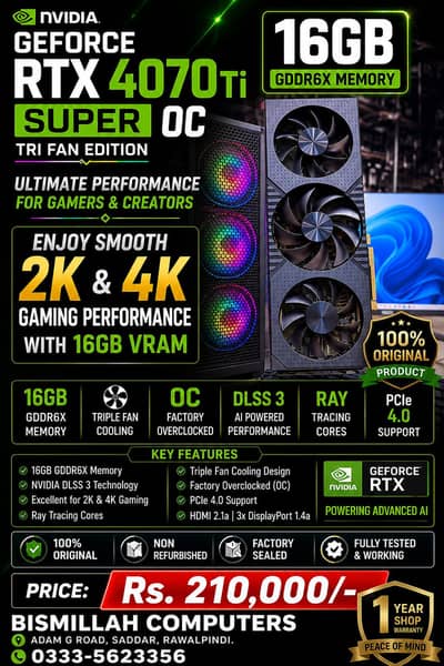 RTX 4070 Ti Super 16GB Graphic Card - Excellent Condition like new