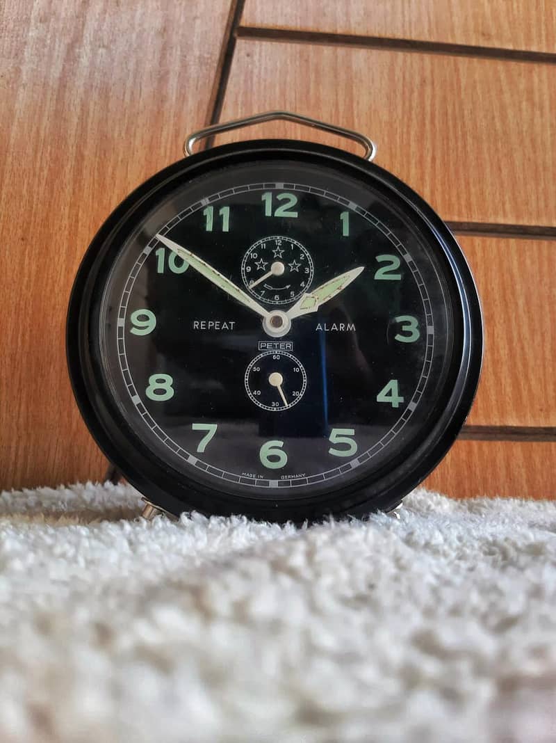Antique Peter repeat alarm table clock 2