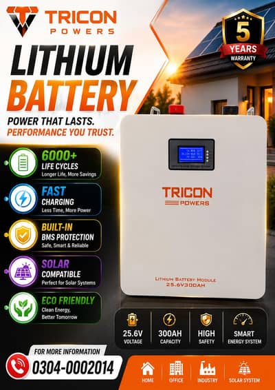 Lithium Battery 51.2v 25.6v 100Ah 200Ah 300Ah Smart BMS | Fresh Stock