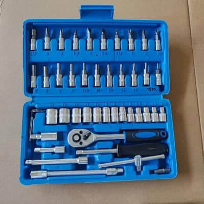 46 Pieces Professional Hand Tool Kit | Home Repair Tool Set Box