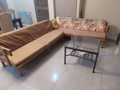 wooden sofa