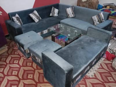 L shape sofa set