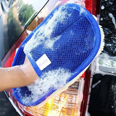 Car Wash Clean Sponge Brush Glass Cleaner Blue Wave Auto Triangle