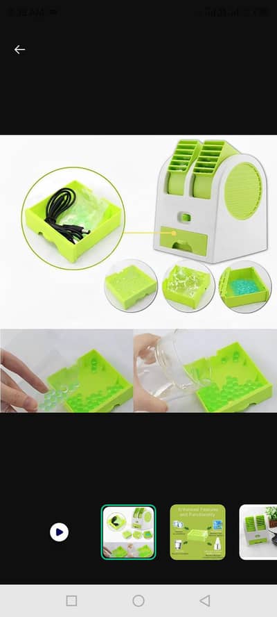 free delivery batter operated mini Ac with Ice  tray. Green' white2.5w