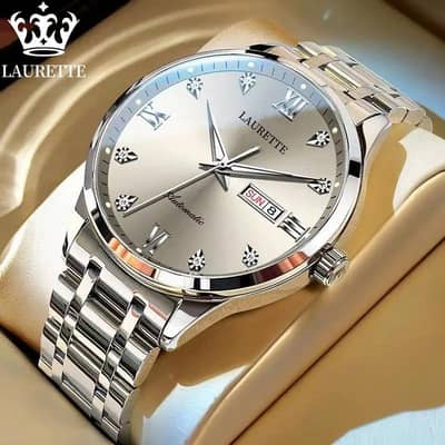 Laurit New Diamond Encrusted Men's Quartz Watch With Live Broadcast