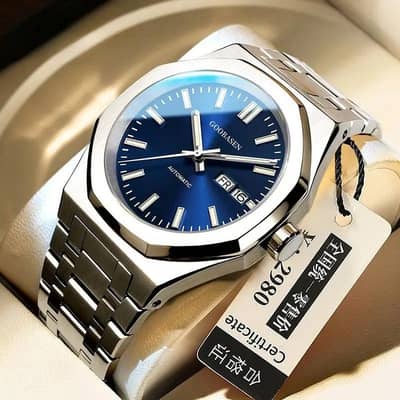 Guberson  Men's Stainless steel Analog watch with live Calendar