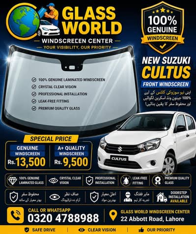 Suzuki cultus vxr vxl windscreen  , Windshield front back door glass