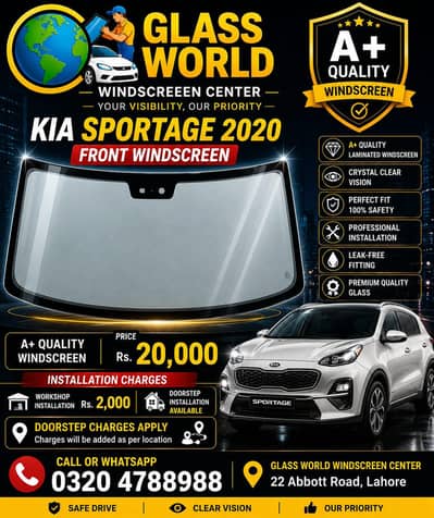 kia Sportage, picanto, grand carnival, kia stonic windscreen