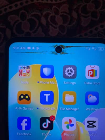 Tecno Spark Go normal condition touch black dot