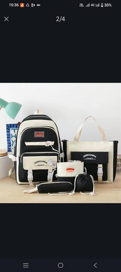 5-in-1 Korean Style Backpack Set (Excellent Condition)