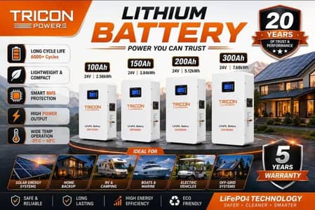 Lithium Battery 51.2V 314Ah 200Ah 100Ah | LiFePO4 | Smart BMS