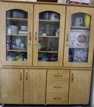 Slim Wooden Showcase – Spacious & Stylish