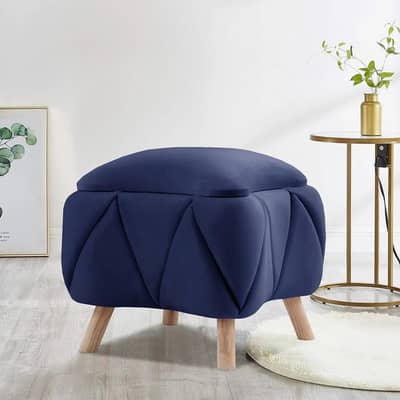 Stool/Luxury 1 Seater Quilted Velvet Stool / Premium Stool