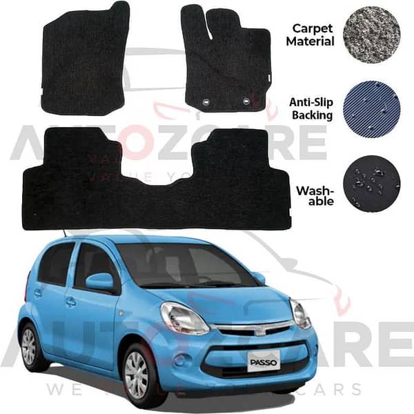 Toyota Passo Genuine Fitting Carpet Floor Mat 3PCS - Model 2011-2016