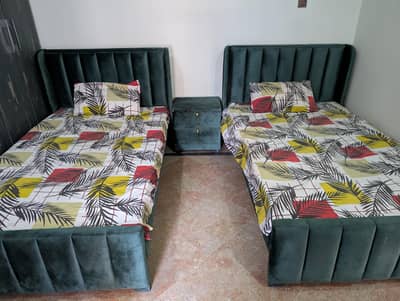 Single Bed Set With Side Table