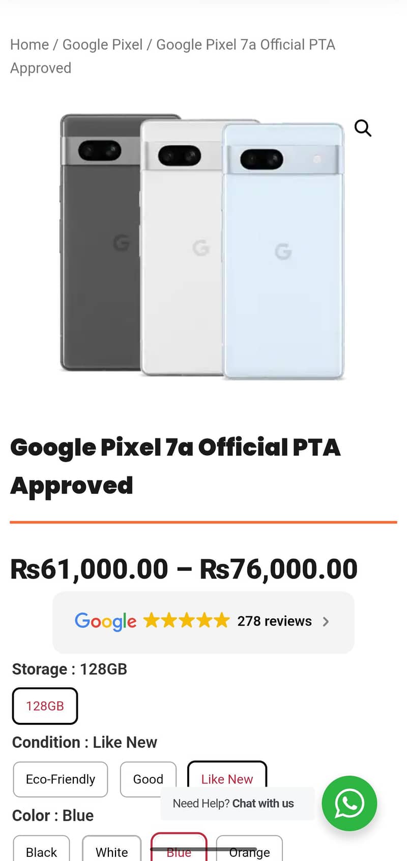 Google Pixel 7A 9