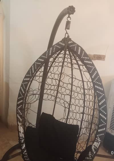 Hanging Egg Chair Jhula With Stand & Cushions Urgent Sale Best Price