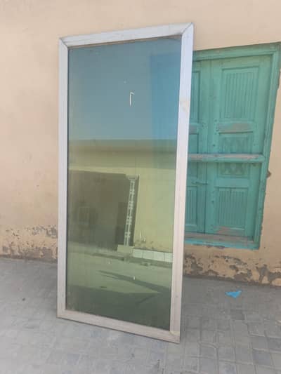 door 3 pieces almunium with  glass