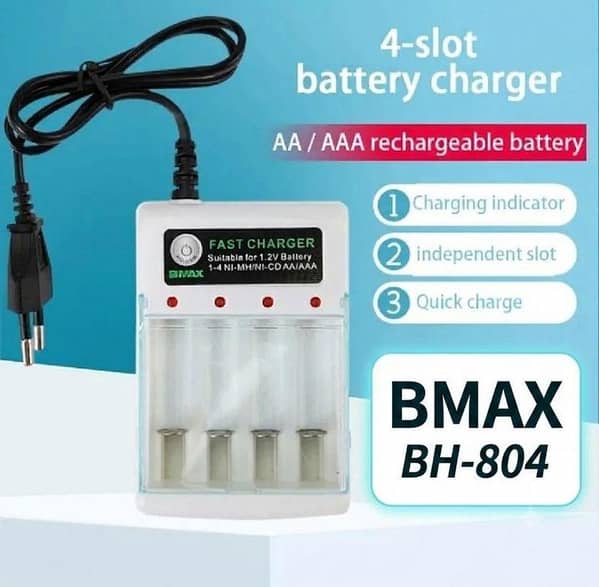 BMAX BH-804 Fast Charger for AA/AAA Rechargeable Batteries.
