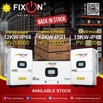 Hybrid Solar Inverter 12KW fixon flex  | IP66 Waterproof | 18000W PV