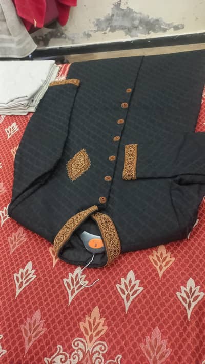 Black sherwani set