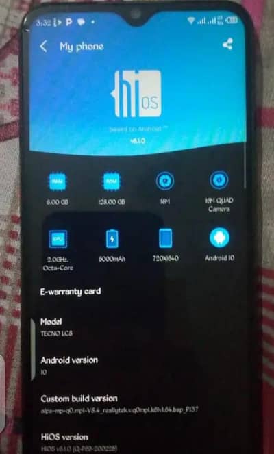 Tecno Pouvoir 4 Pro 6 gb 128 gb for sale
