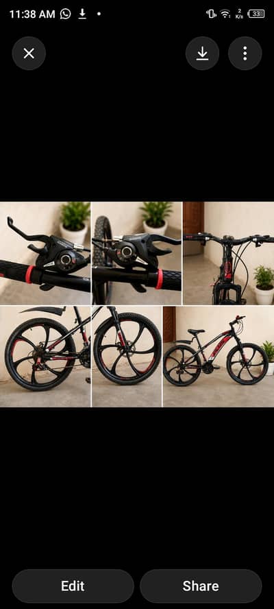 Plus bycycle with gears and disk breaks and front shocks absorber and