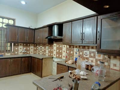 three bed dd west open ground floor portion for rent in johar