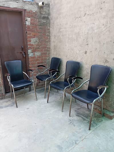 4 leather chairs