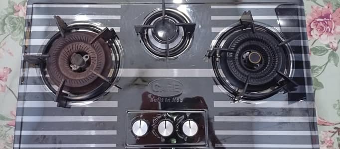 Care SB - 555 3 burner glass top gas stove