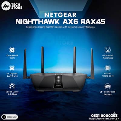 NETGEAR Nighthawk RAX45 Nighthawk AX4300 WiFi 6 Router