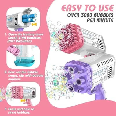 Bubble Gun with 56 hole switch for kids & Adults.