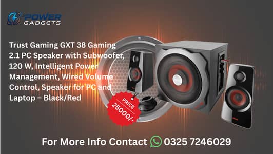 Trust Gaming GXT 38 2.1 Speaker Set with Subwoofer - 120W