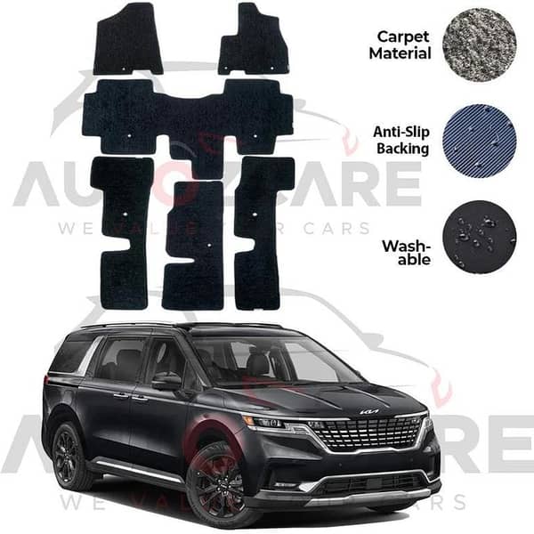 Kia Grand Carnival Fitting Carpet Floor Mat 6PCS - Model 2021-2025