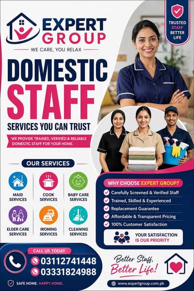 Maids,Cook, Patient Attendant, Babysitter