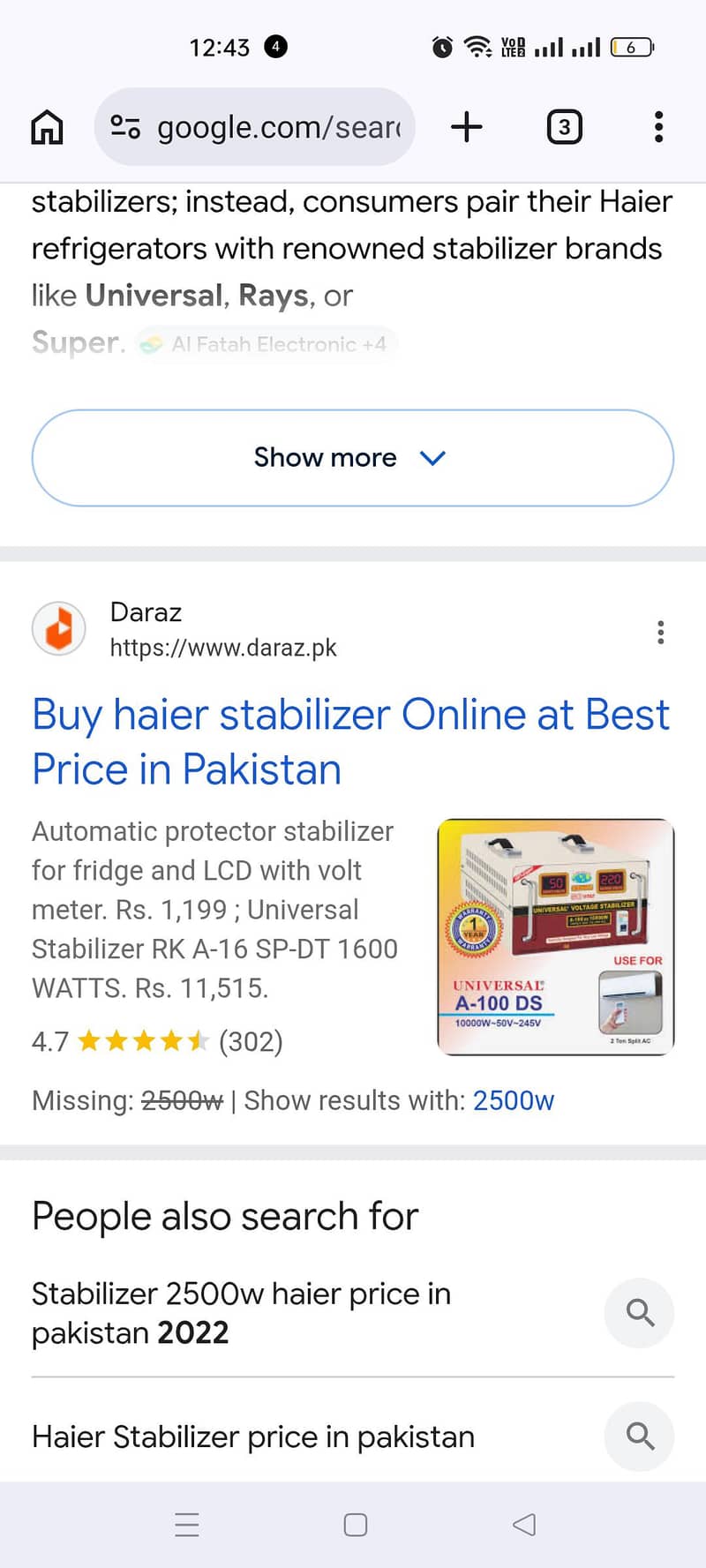 STABLIZER 2500W 1