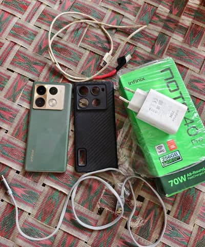 Infinix Note 40 Pro 12/256 All Complete Saman 70w charger Meg Charger