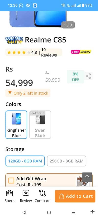 RealMe C 85 only 22 days used