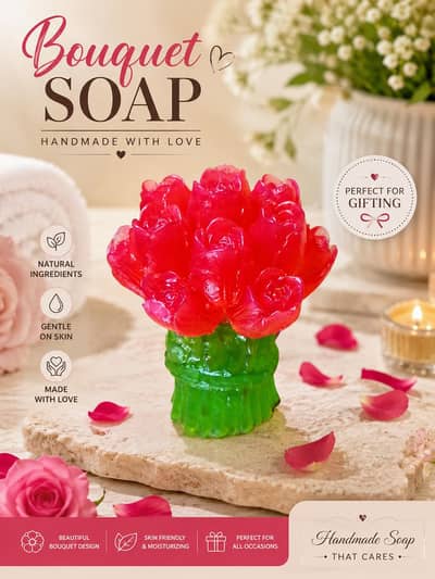 bouquet shape handmade soap
