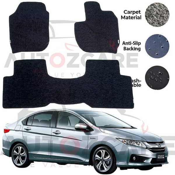 Honda Grace Hybrid Genuine Fitting Carpet Floor Mat 3PCS - Model 2014-2020