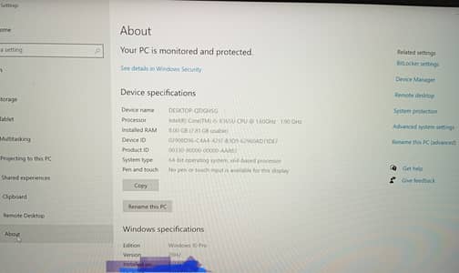 Hp laptop  i5 8th gen 640g5 8rem ssd256