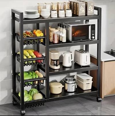 Multi-Layer Kitchen Storage Rack with Wheels - Fruit, Appliances & Org