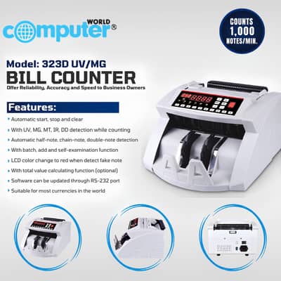 323D UV/MG Bill Counter Machine | Money Counting Machine |Cash Counter