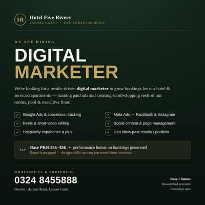 Digital Marketer for Hotel & Apartments Marketing