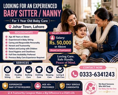 Experienced Baby Sitter Required