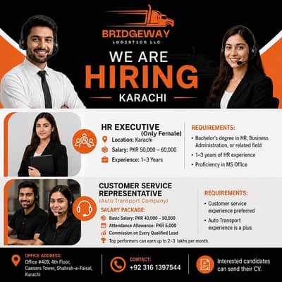 CSR Required || USA Customer Service ,HR Executive (Karachi Jobs)